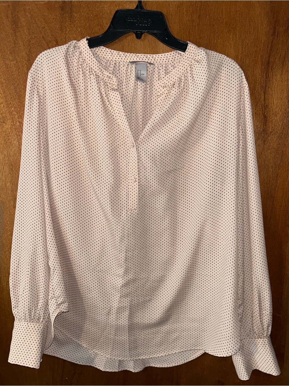 H&M Cream Blouse with Black Polka Dots